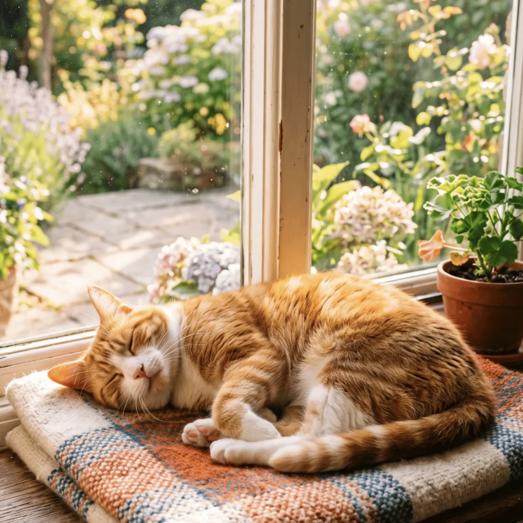 Cat receiving attentive care at home