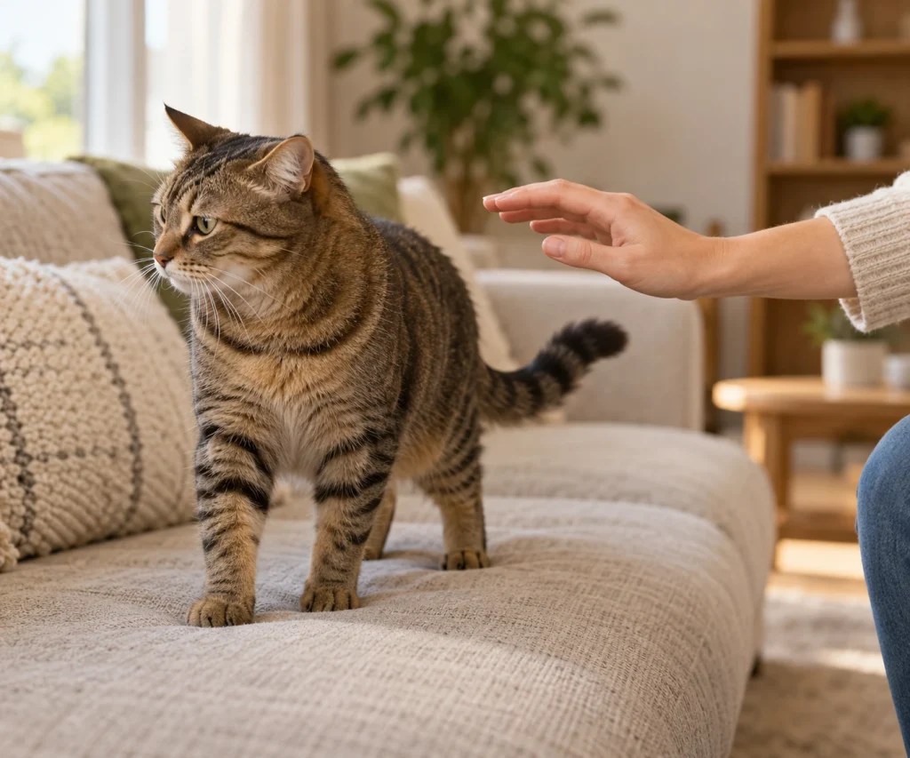 How to pet a cat while noticing subtle signs that it wants a pause